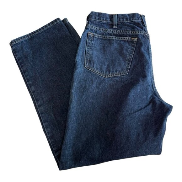Lands End Mens Square Rigger Jeans~Size 35 x 31~Blue Dark Wash Straight ~ L14 27 - Picture 2 of 9